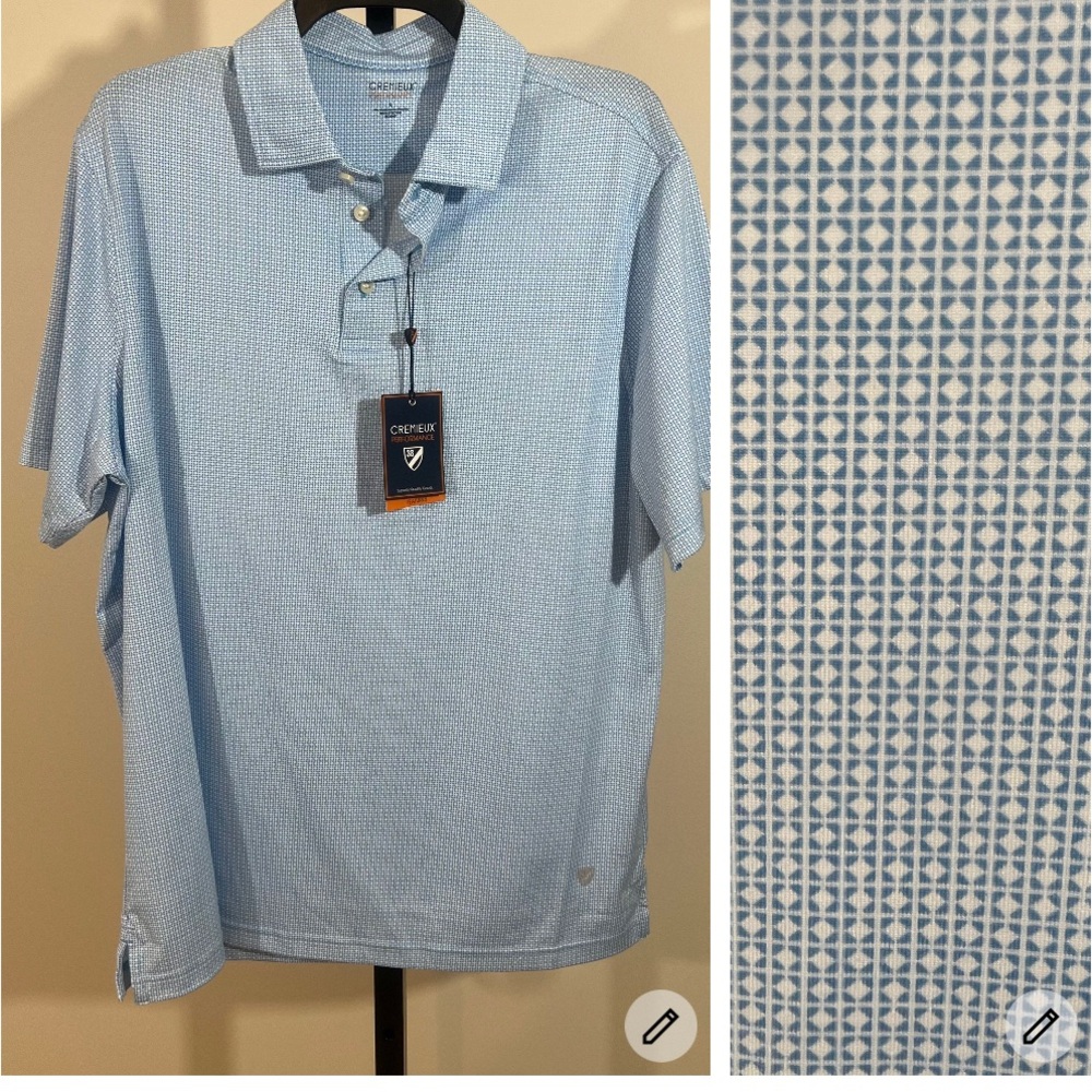 Nwt Cremieux mens large blue performance polo shirt